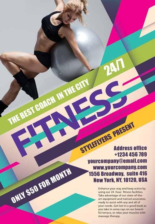 Fitness Flyer Template Free 80 Creative &amp; Modern Free Business Flyers Templates