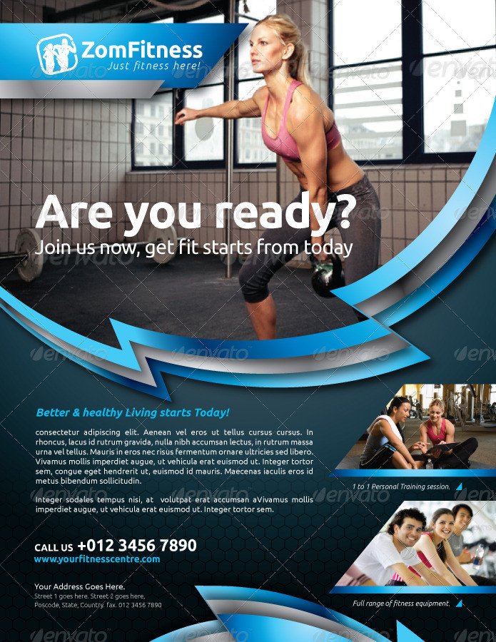 Fitness Flyer Template Free Fitness Flyer Vol 6 by Kitcreativestudio