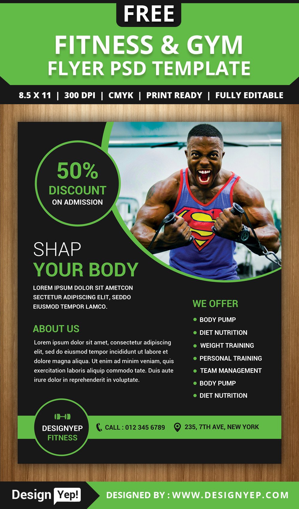 Fitness Flyer Template Free Free Gym and Fitness Flyer Psd Template Designyep