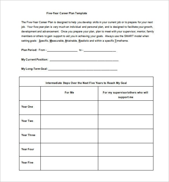 Five Year Plan Template 14 5 Year Plan Templates Free Sample Example format