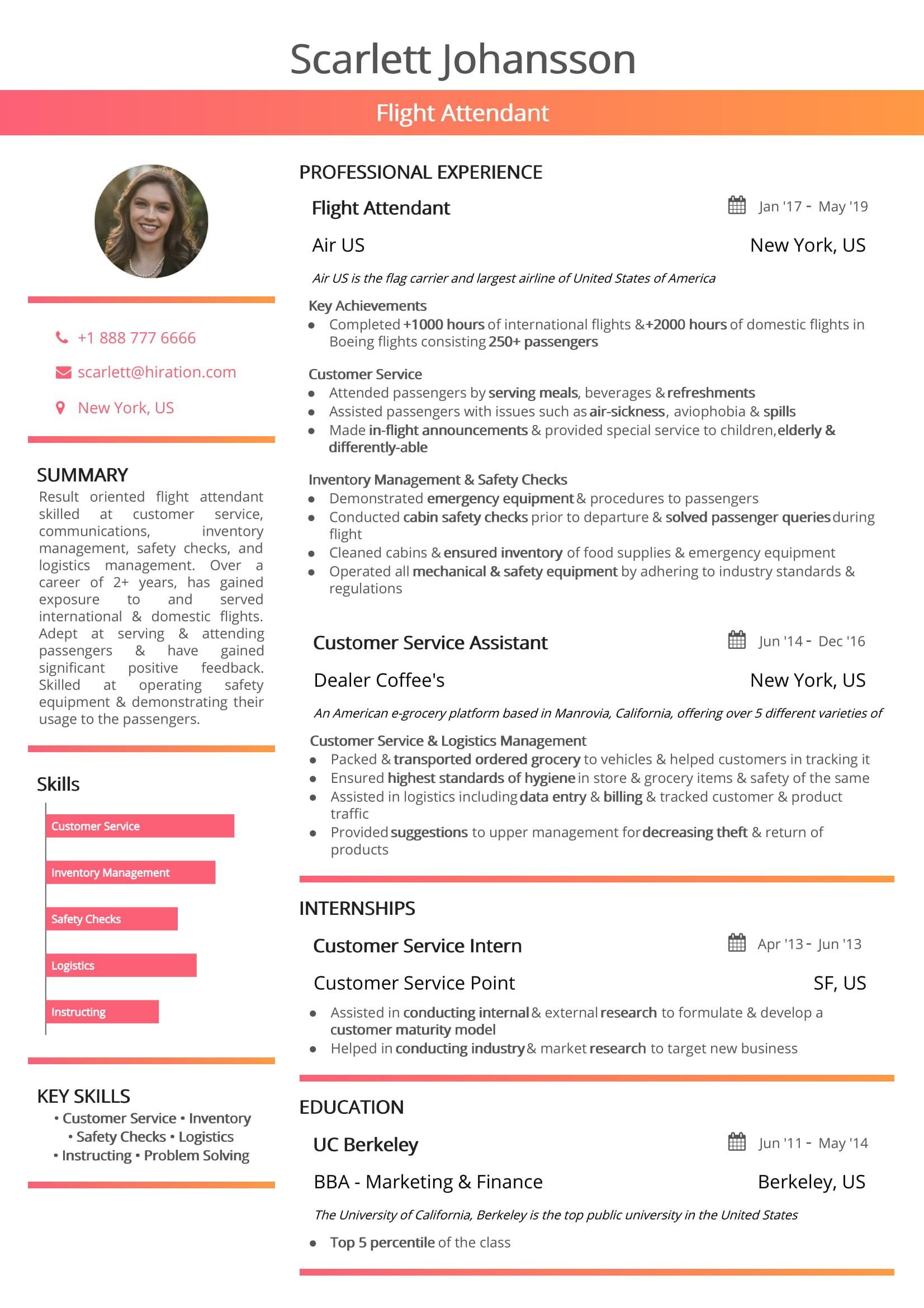 Flight attendant Resume Sample Flight attendant Resume 2019 Guide with Hostess Resume