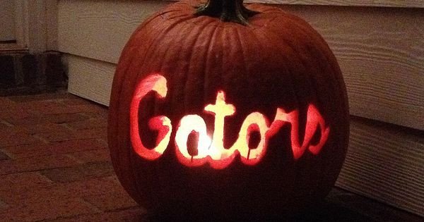Florida Gator Pumpkin Stencil Carving Florida Gators Carved Pumpkin