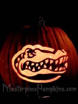Florida Gator Pumpkin Stencil Carving Masterpiece Pumpkins Pre Carved Pumpkins Custom Carved