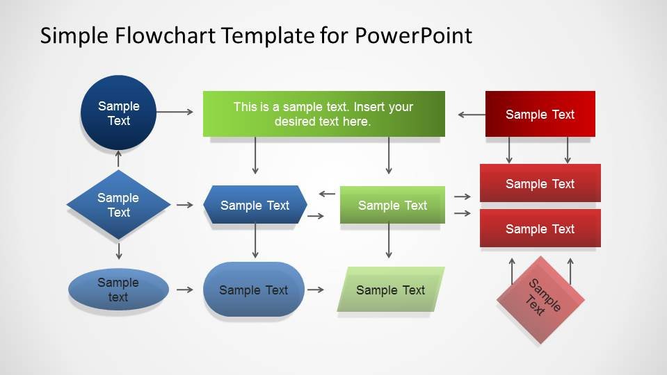 Flow Chart Template Powerpoint Free Simple Flowchart Template for Powerpoint Slidemodel