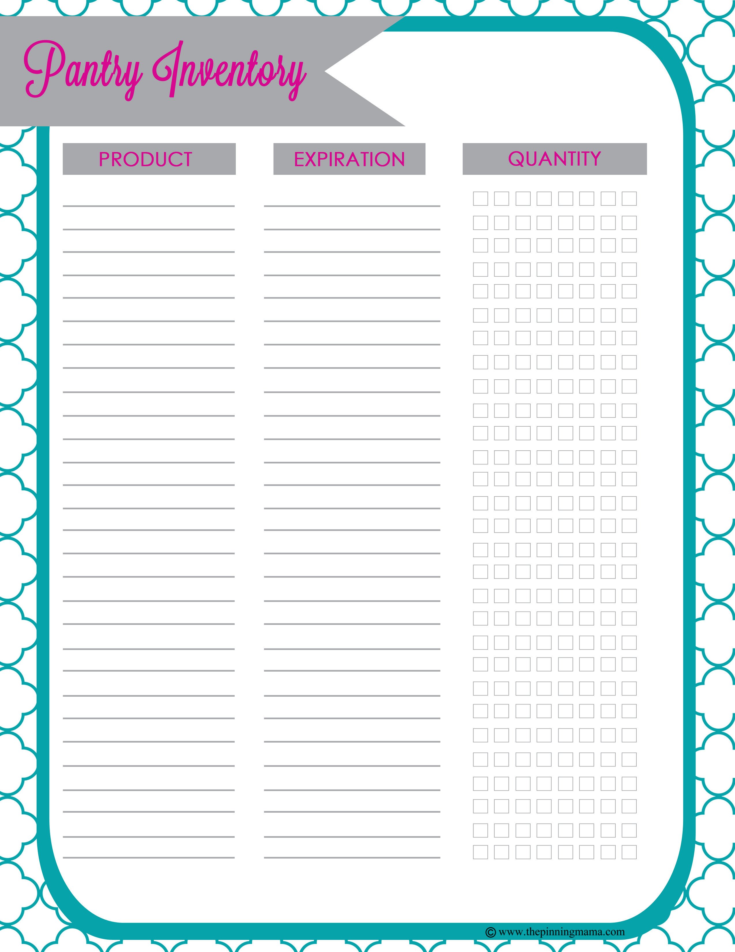 Food Inventory Sheet Printable 25 Printables for organizing Life after Laundry