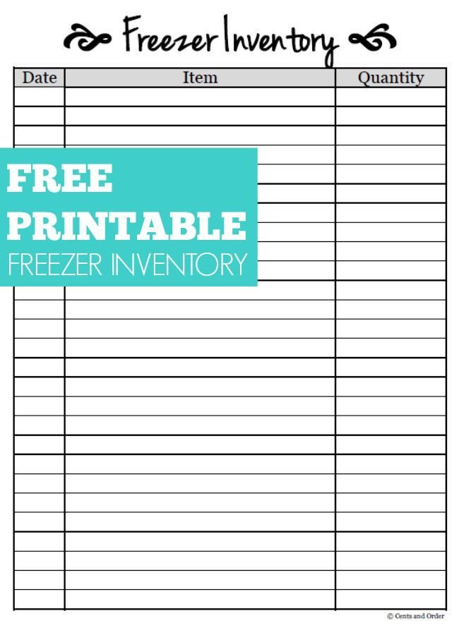 Food Inventory Sheet Printable Free Printable Freezer Inventory Sheet