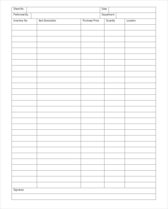 Food Inventory Sheet Printable Inventory Spreadsheet Template 48 Free Word Excel