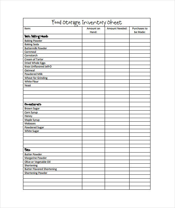 Food Inventory Sheet Printable Inventory Spreadsheet Template 48 Free Word Excel