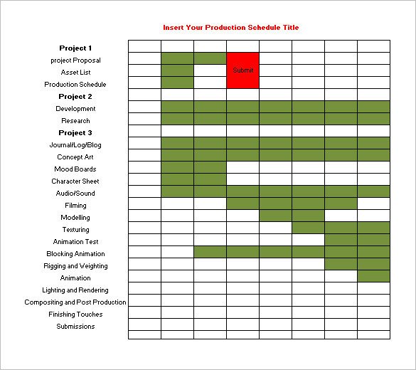 Food Service Production Sheets Production Schedule Template 13 Free Sample Example
