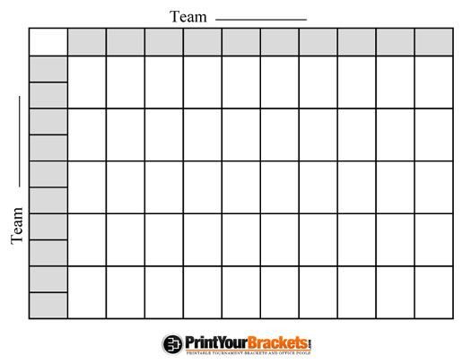 Football Pool Grid Template Blank Football Pool Sheets