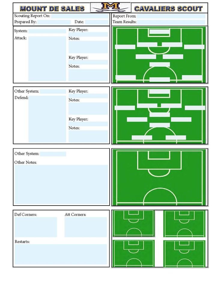 Football Scouting Template Free soccer Scouting Template Other Designs