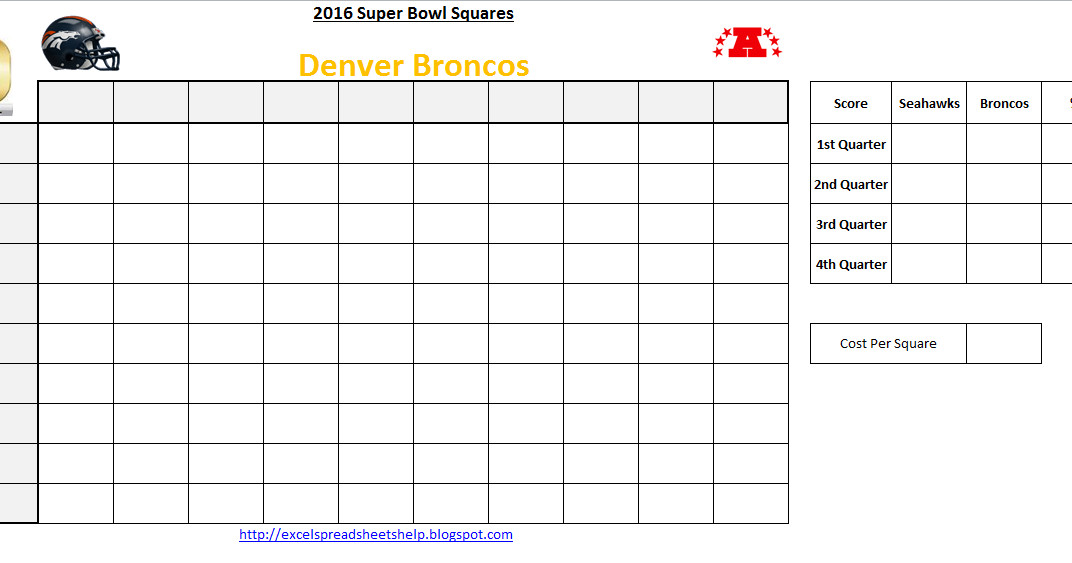 Football Squares Template Excel Excel Spreadsheets Help Super Bowl Squares 2016 Excel