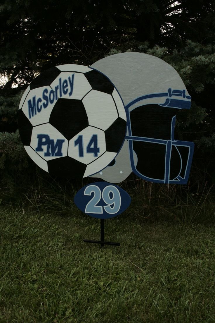 Football Yard Sign Template Personalized Sports Yard Sigs Signladybiz On Etsy