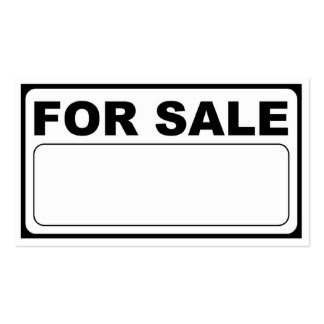 For Sale Sign Template for Sale Sign Business Cards &amp; Templates