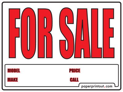 For Sale Sign Template Free Car for Sale Sign to Print Line