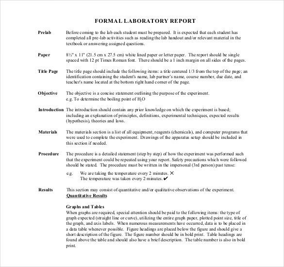 Formal Lab Report Template 16 Laboratory Report Templates Free Pdf Ms Word Apple
