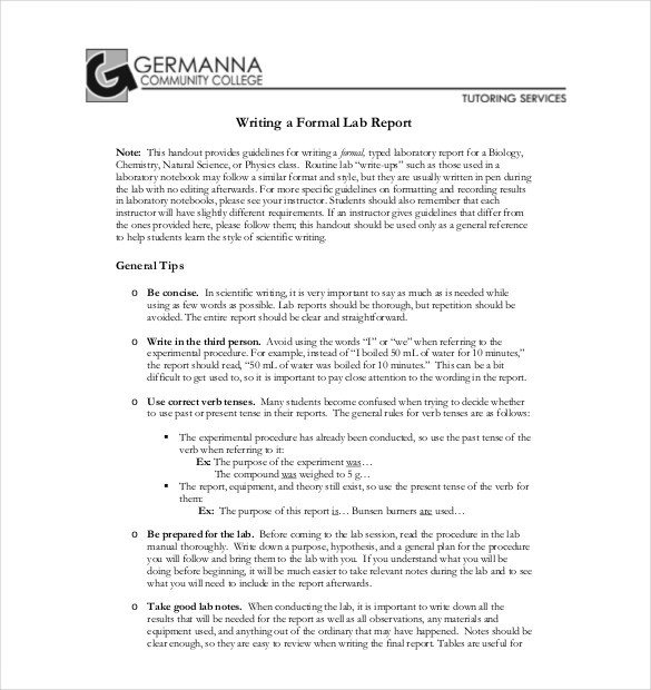 Formal Lab Report Template 29 Lab Report Templates Pdf Google Docs Word Apple