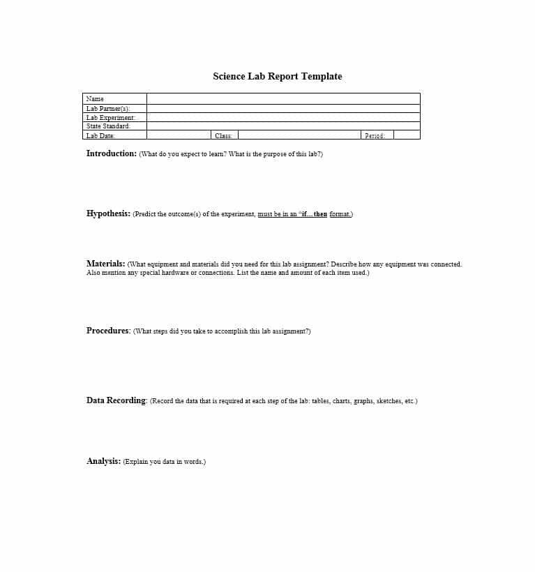 Formal Lab Report Template 40 Lab Report Templates &amp; format Examples Template Lab