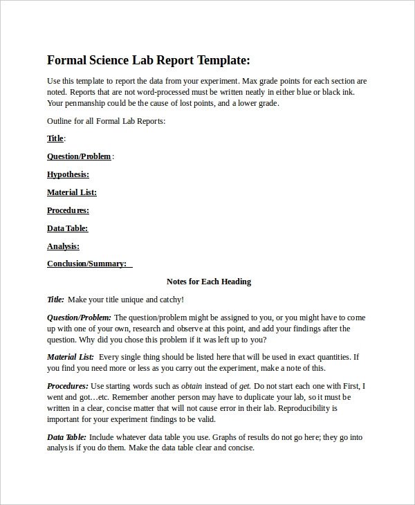 Formal Lab Report Template 55 Report Templates Free Word Pdf Apple Pages Google