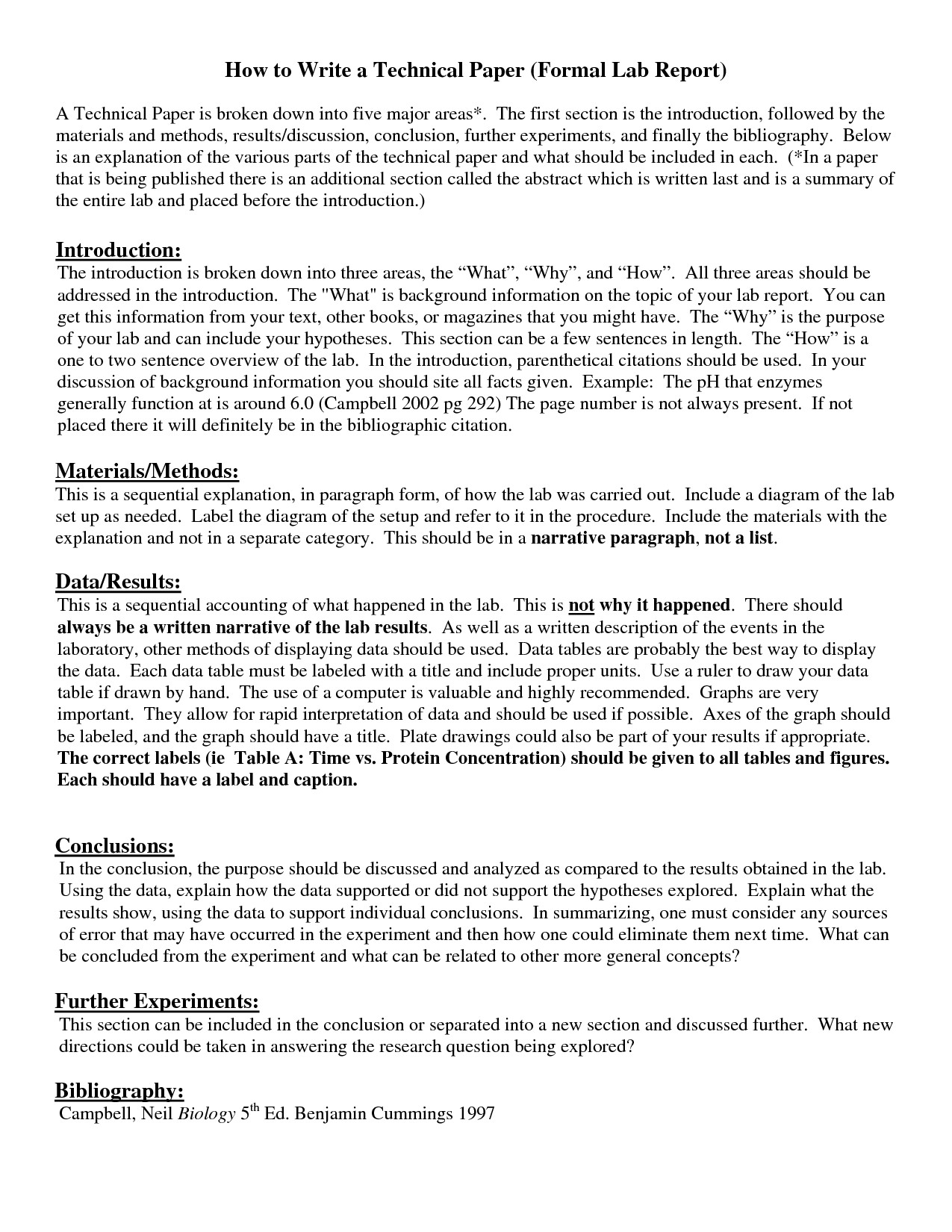 Formal Lab Report Template formal Lab Report Biological Science Picture Directory