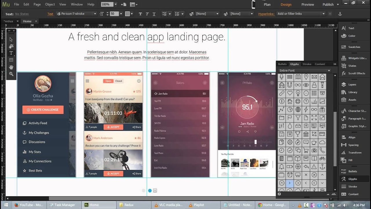 Free Adobe Muse Templates Redux Free App Landing Page Template for Adobe Muse Cc