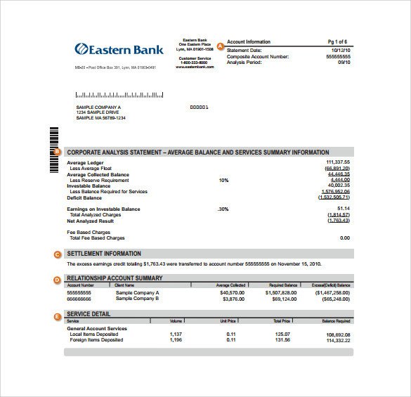 Free Bank Statement Template Sample Bank Statement Template 13 Free Documents