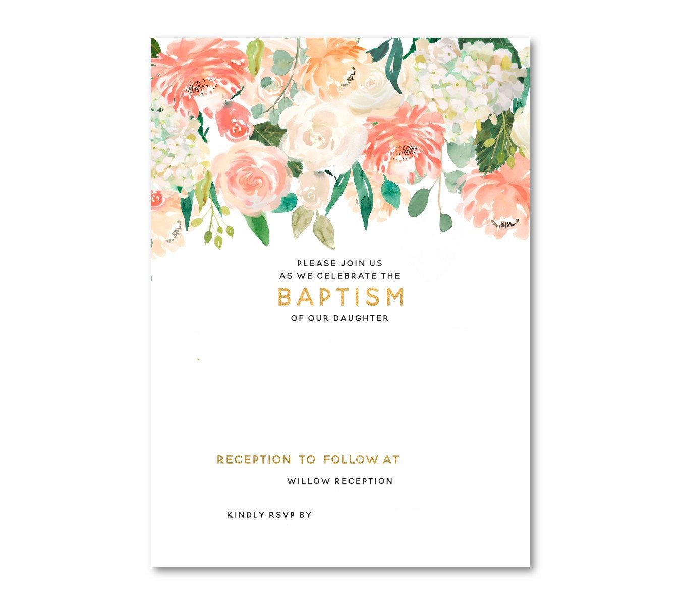 Free Baptism Invitation Templates Free Free Template Free Floral Baptism Invitation Template
