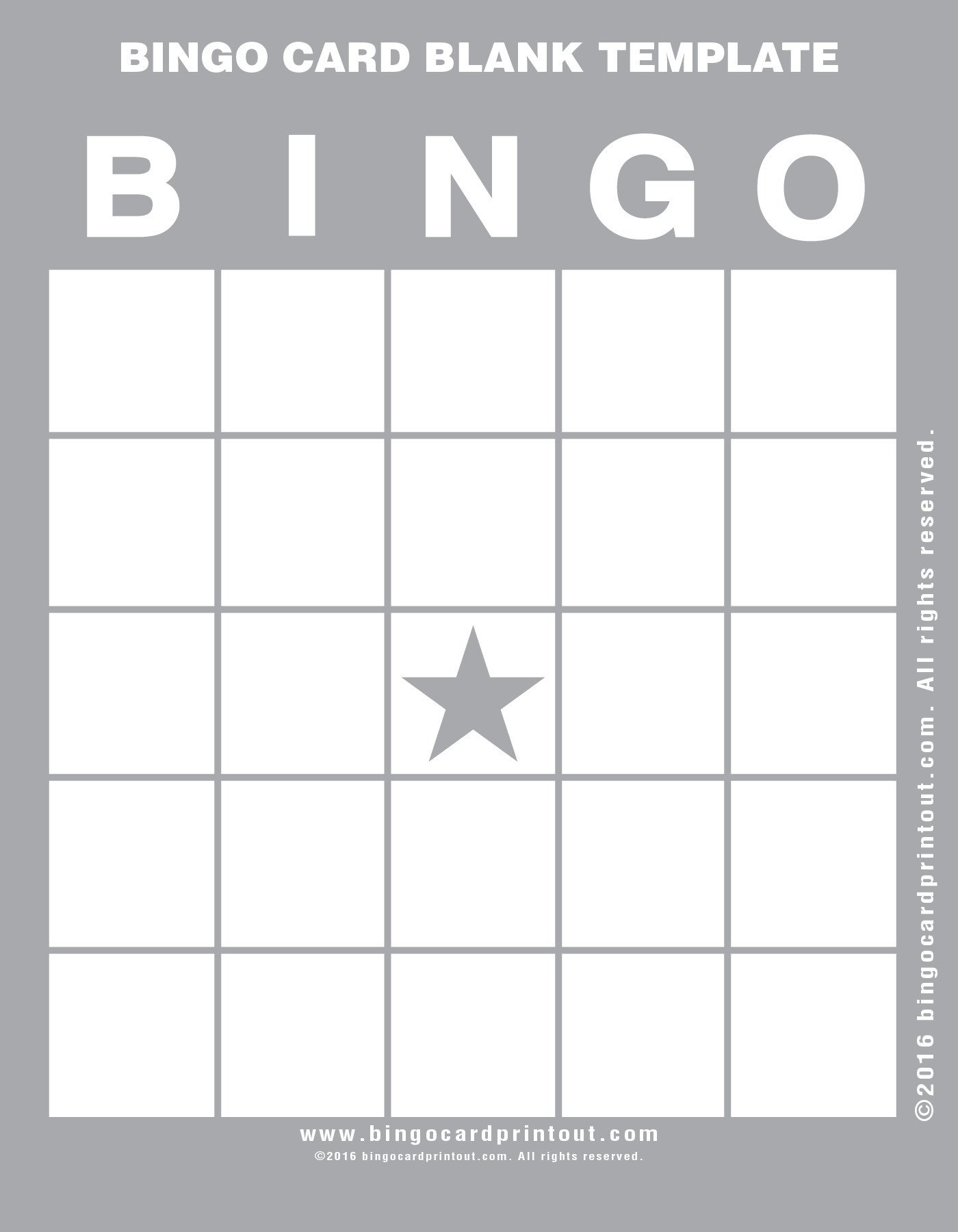 Free Bingo Card Template Bingo Card Blank Template Bingocardprintout