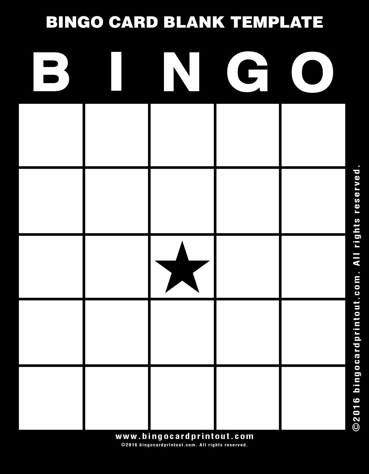 Free Bingo Card Template Bingo Card Blank Template Bingocardprintout