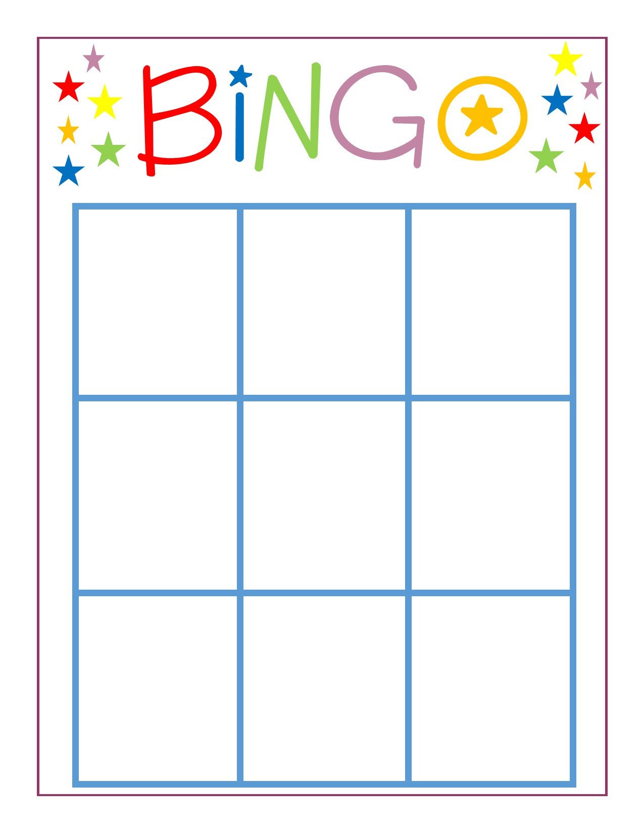 Free Bingo Card Template Family Game Night Bingo