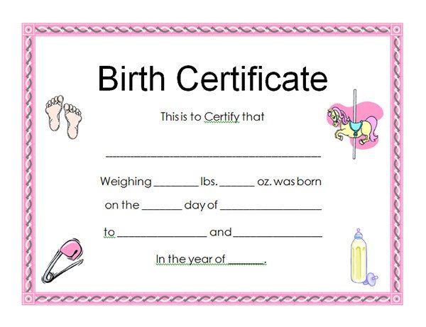 Free Birth Certificate Template 13 Free Birth Certificate Templates