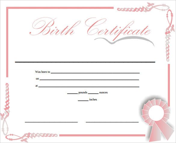 Free Birth Certificate Template Birth Certificate Template 38 Word Pdf Psd Ai
