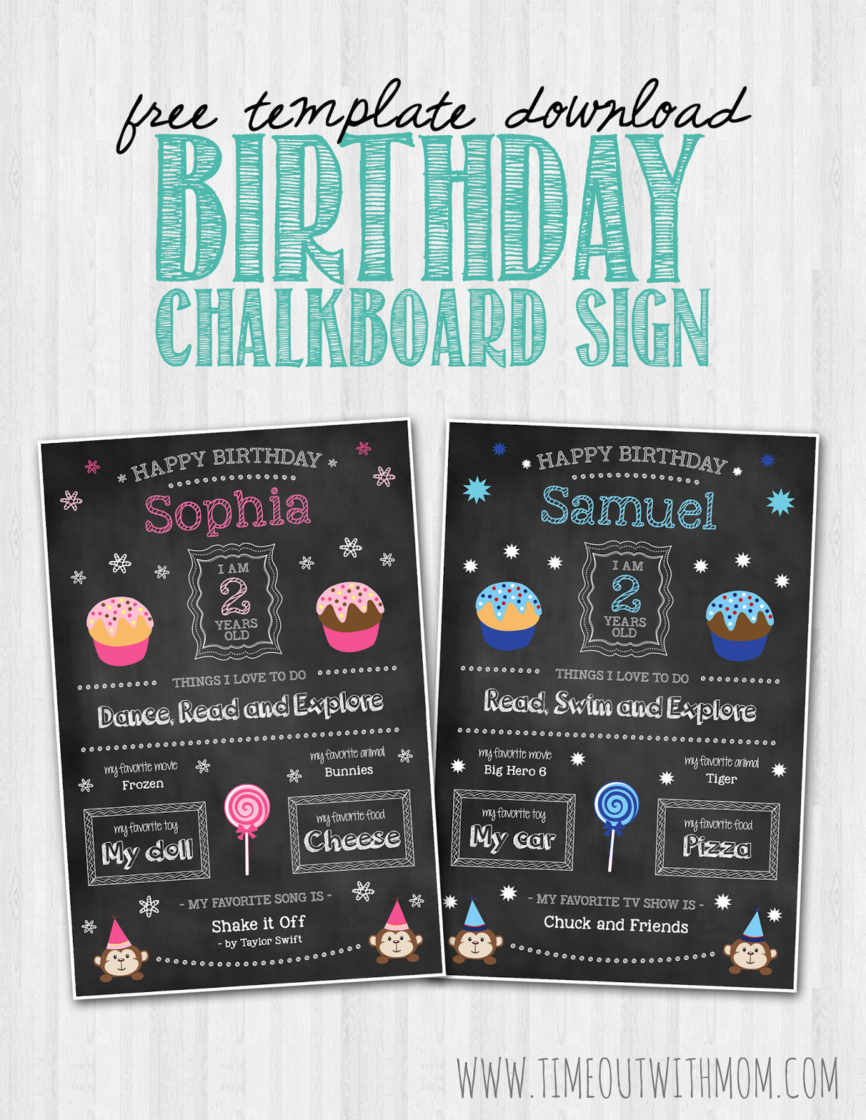 Free Birthday Chalkboard Template Birthday Chalkboard Sign Template and Tutorial