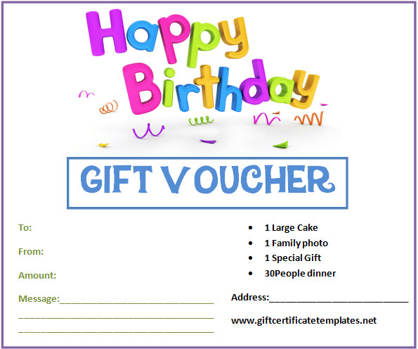 Free Birthday Gift Certificate Template Birthday Gift Certificate Templates by