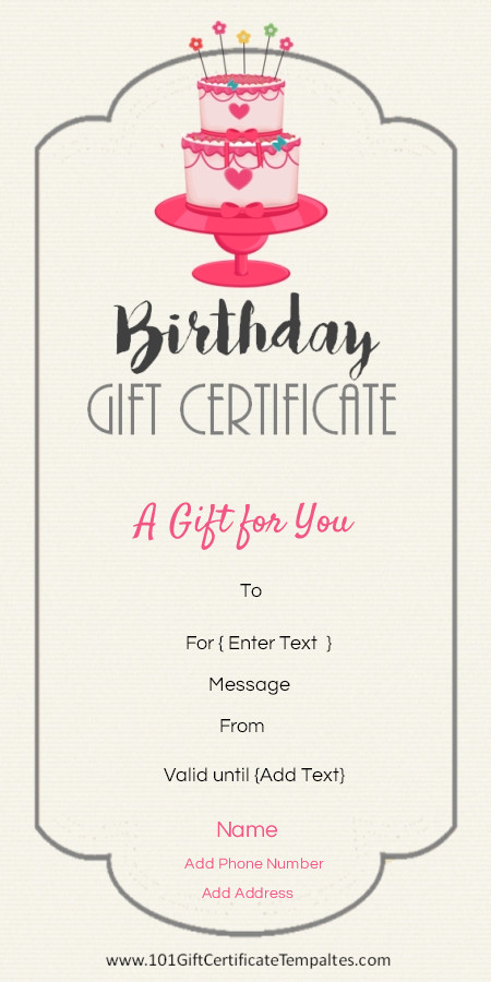 Free Birthday Gift Certificate Template Birthday T Certificate Template … Gift Ideas