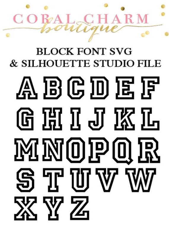 Free Block Letter Font Varsity Block Font Files for Cutting Machines Svg and