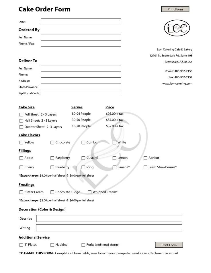 Free Cake Contract Template 23 Best Images About Cake order forms On Pinterest