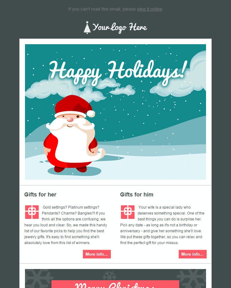 Free Christmas Email Template 104 20 Free Christmas and New Year Email Templates