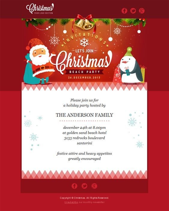 Free Christmas Email Template 22 Inspirational Christmas HTML Email Templates