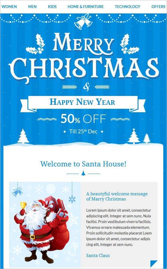 Free Christmas Email Template 38 Christmas Email Newsletter Templates Free Psd Eps