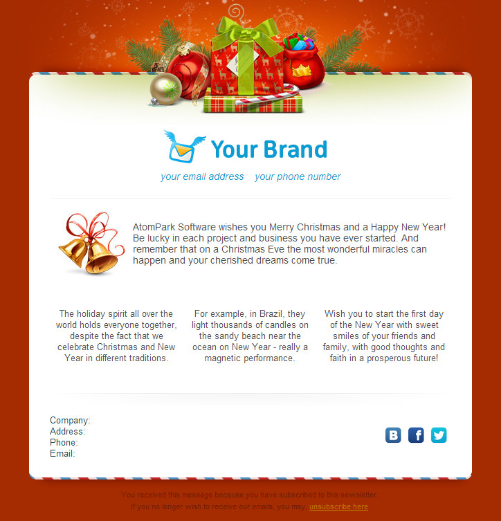 Free Christmas Email Template Christmas Email Templates for Free 2014 From atompark