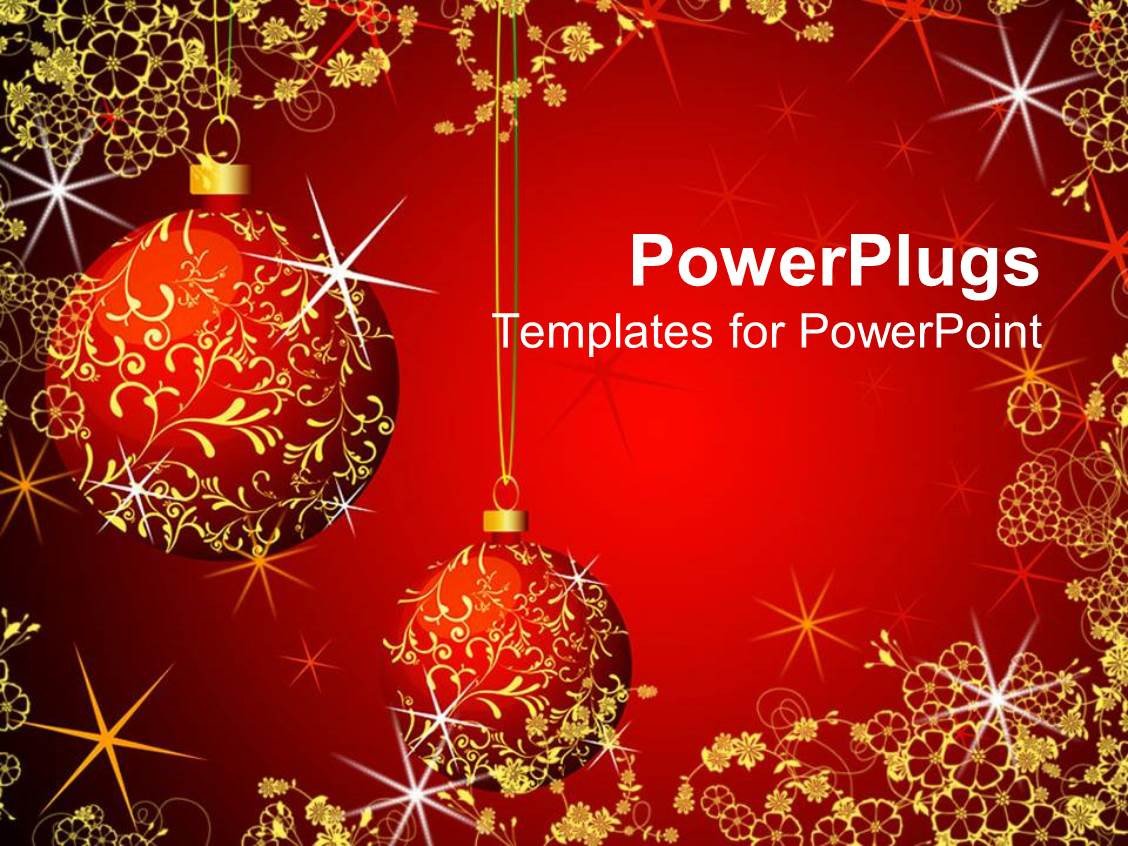 Free Christmas Powerpoint Templates Powerpoint Template Christmas theme with Red and Gold