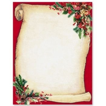 Free Christmas Stationery Templates Christmas Scroll Letterhead Border Papers