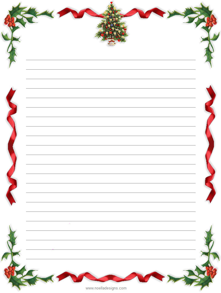 Free Christmas Stationery Templates Holiday Stationery Paper