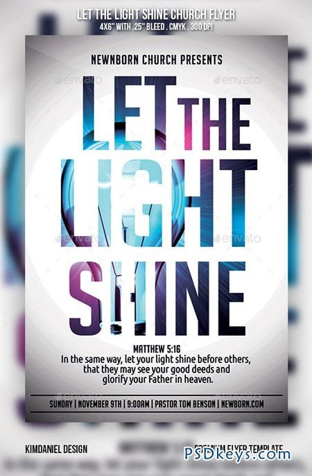 Free Church Flyer Templates Photoshop Let the Light Shine Church Flyer Free Download