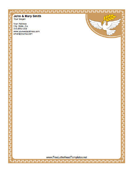 Free Church Letterhead Templates Dove Letterhead