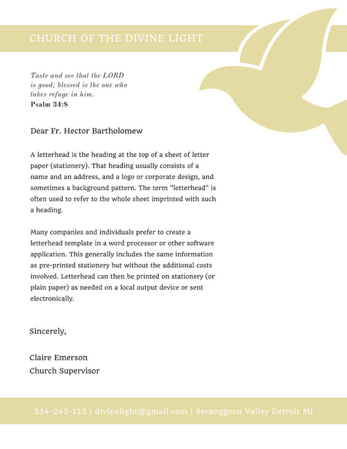 Free Church Letterhead Templates Free Line Letterhead Maker with Stunning Designs Canva