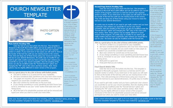 Free Church Newsletter Templates 4 Church Newsletter Templates