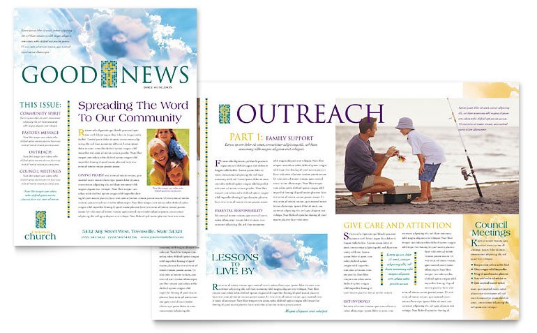 Free Church Newsletter Templates Christian Church Newsletter Template Word &amp; Publisher