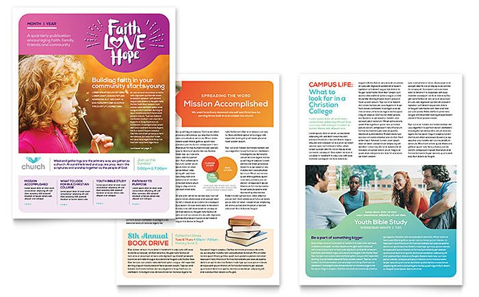 Free Church Newsletter Templates Church Newsletter Template Word &amp; Publisher
